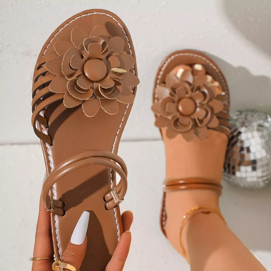 Floral Embellished Sandals Apparel and Accessories