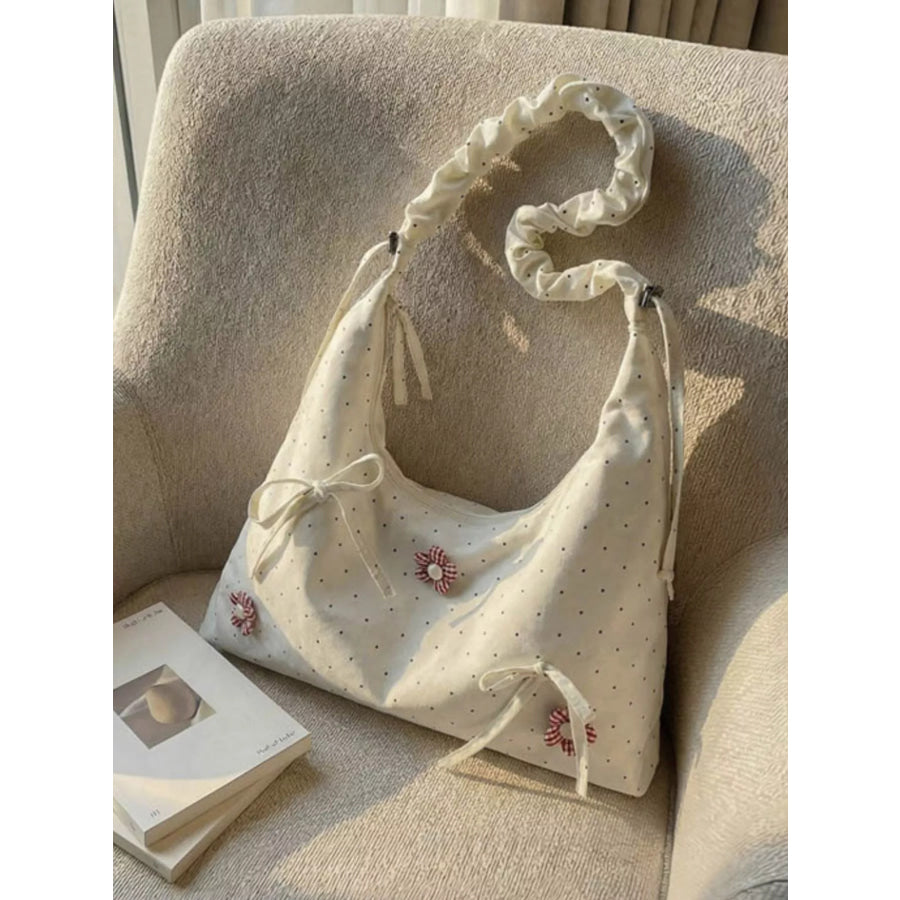 Floral Embellished Shoulder Bag Cream / onesize Apparel and Accessories