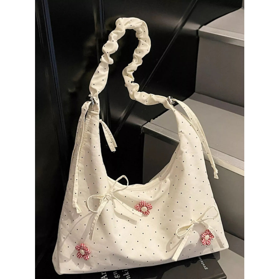 Floral Embellished Shoulder Bag Cream / onesize Apparel and Accessories