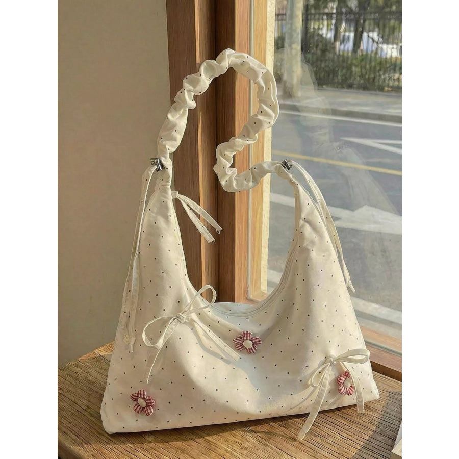 Floral Embellished Shoulder Bag Cream / onesize Apparel and Accessories