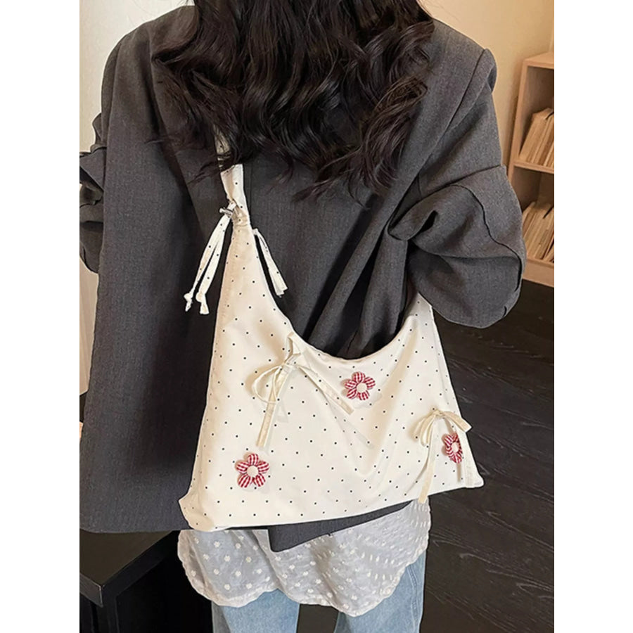 Floral Embellished Shoulder Bag Cream / onesize Apparel and Accessories
