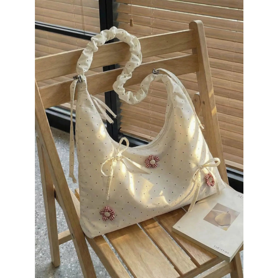 Floral Embellished Shoulder Bag Cream / onesize Apparel and Accessories