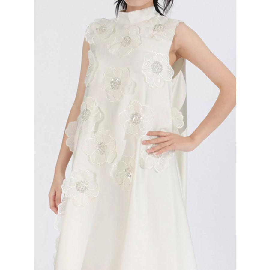 Floral Embellished Sleeveless Maxi Dress Apparel and Accessories