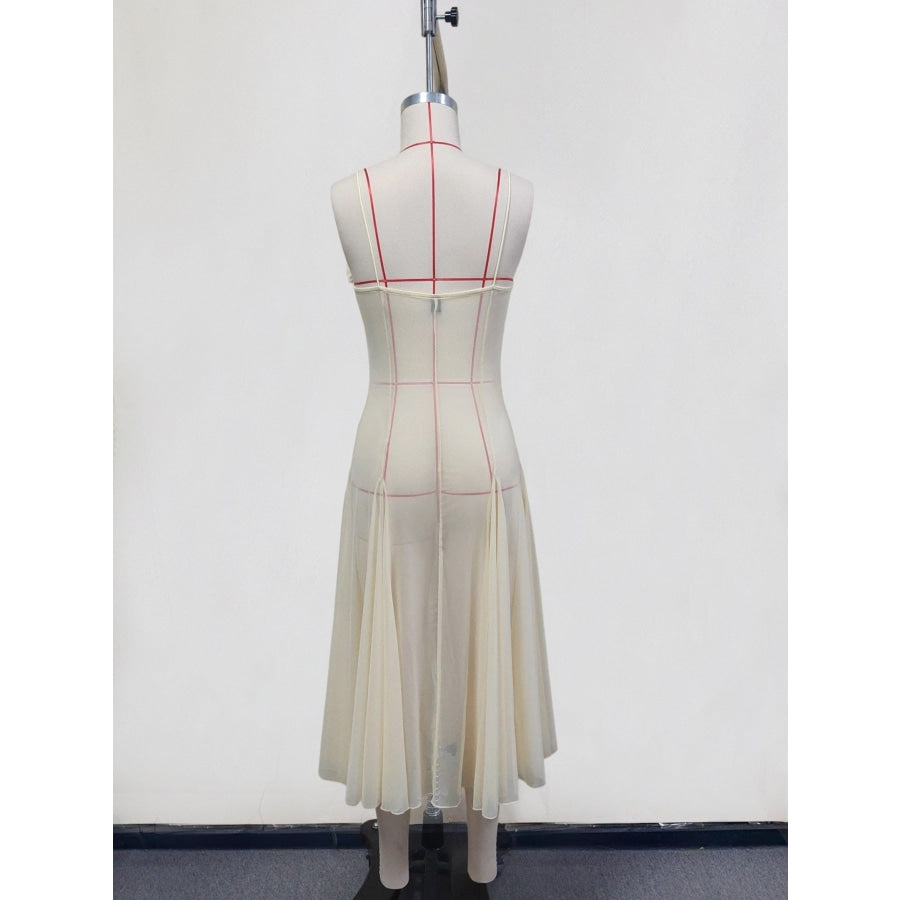 Floral Embellished Spaghetti Strap Dress Apparel and Accessories