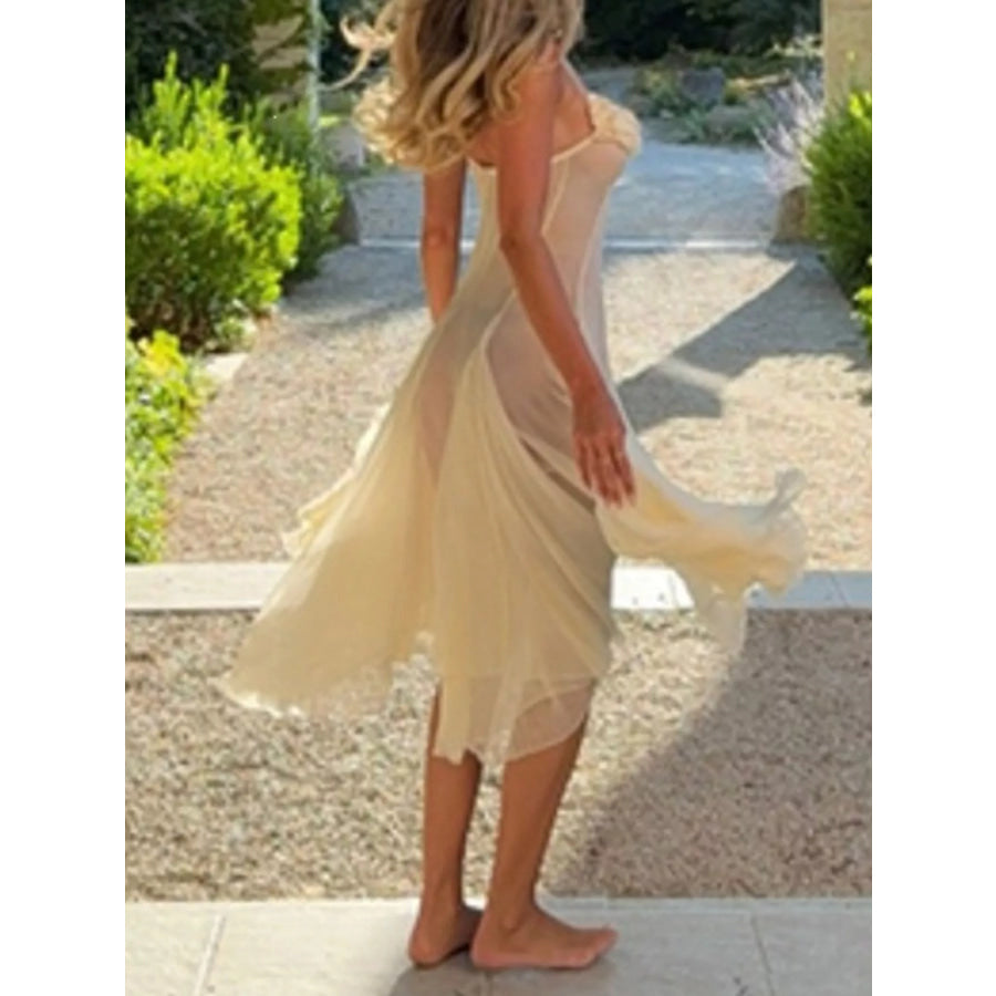 Floral Embellished Spaghetti Strap Dress Apparel and Accessories