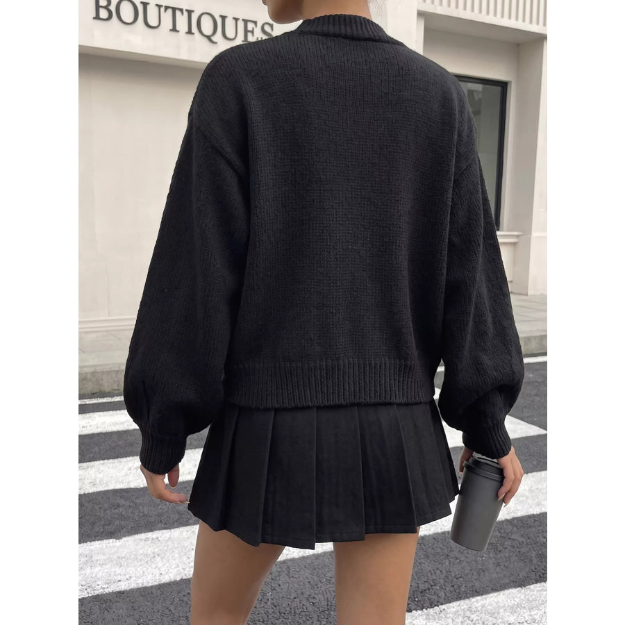 Floral Embroidered Applique Knit Cardigan Apparel and Accessories