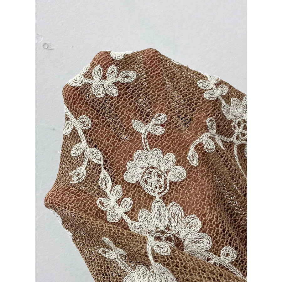 Floral Embroidered Long Sleeve Shirt Apparel and Accessories