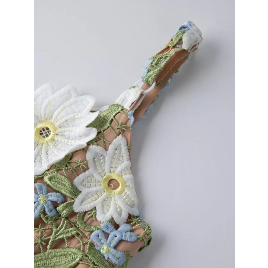 Floral Embroidered Maxi Dress Apparel and Accessories