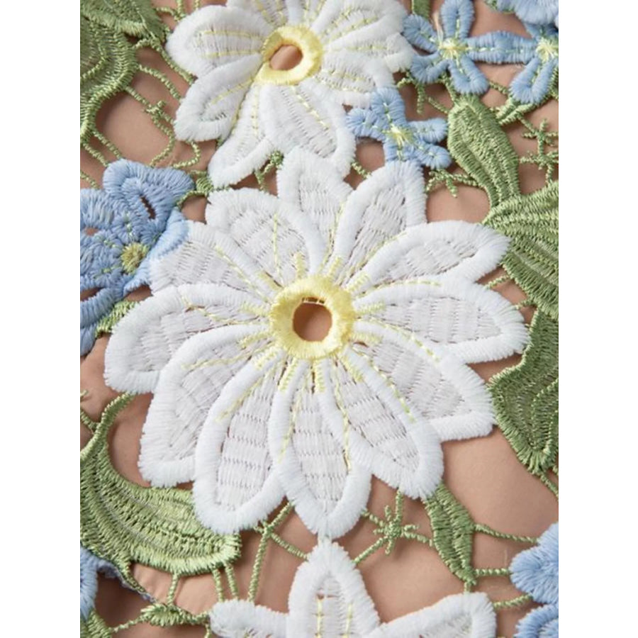 Floral Embroidered Maxi Dress Apparel and Accessories