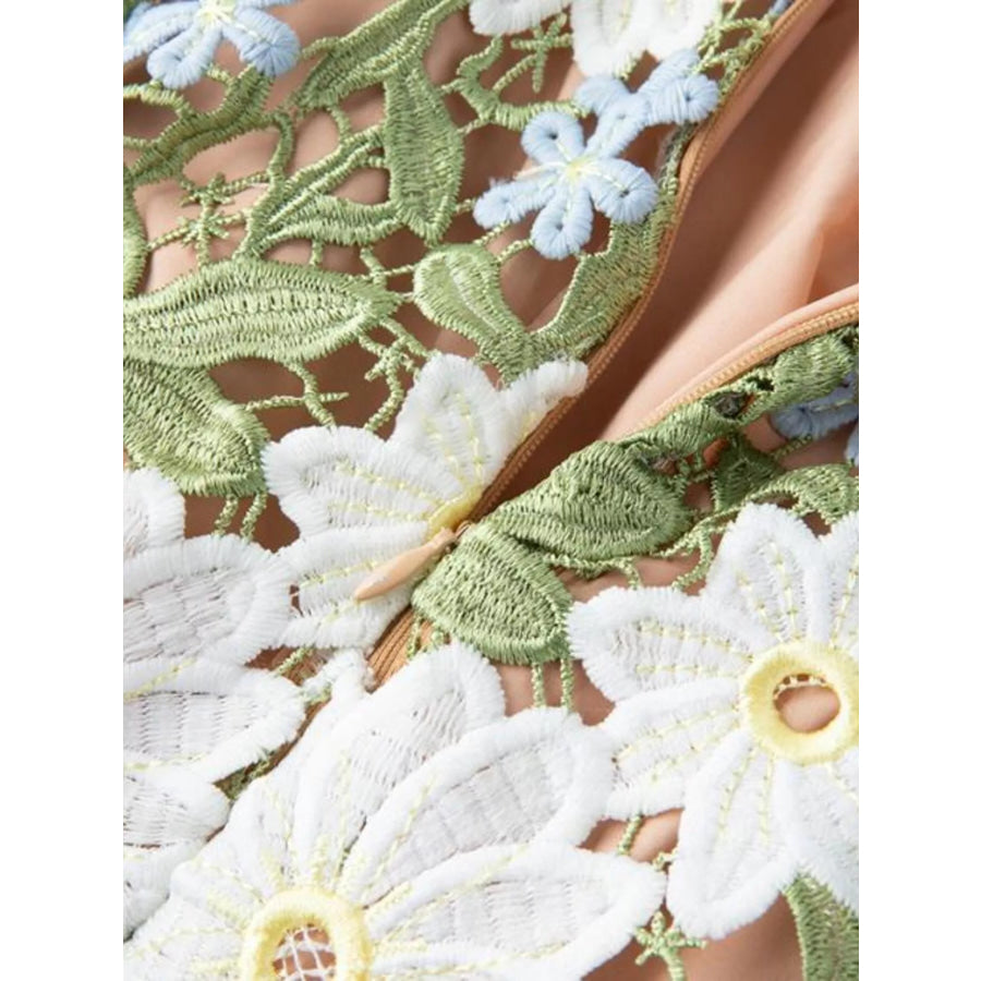 Floral Embroidered Maxi Dress Apparel and Accessories