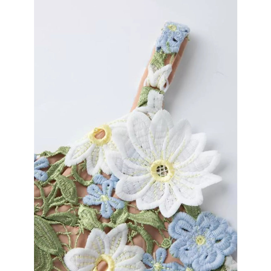 Floral Embroidered Maxi Dress Apparel and Accessories