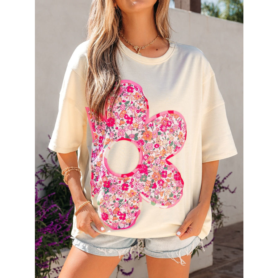 Floral Half Sleeve Oversized Top Apparel and Accessories