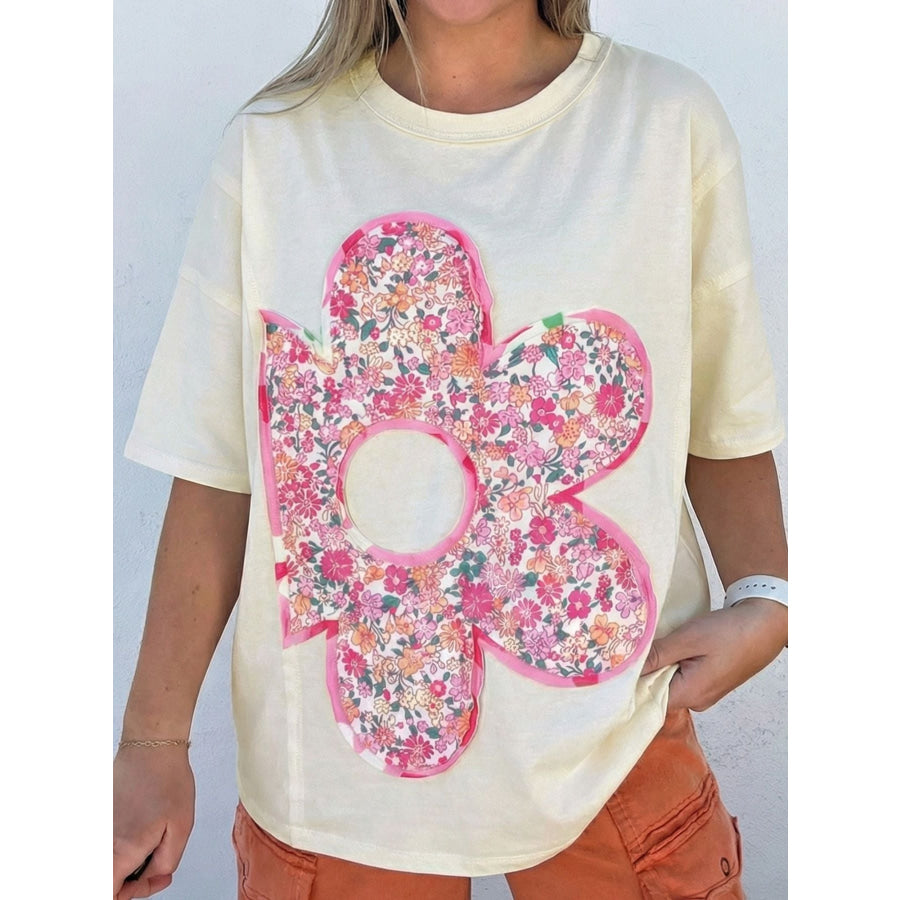 Floral Half Sleeve Oversized Top Apparel and Accessories