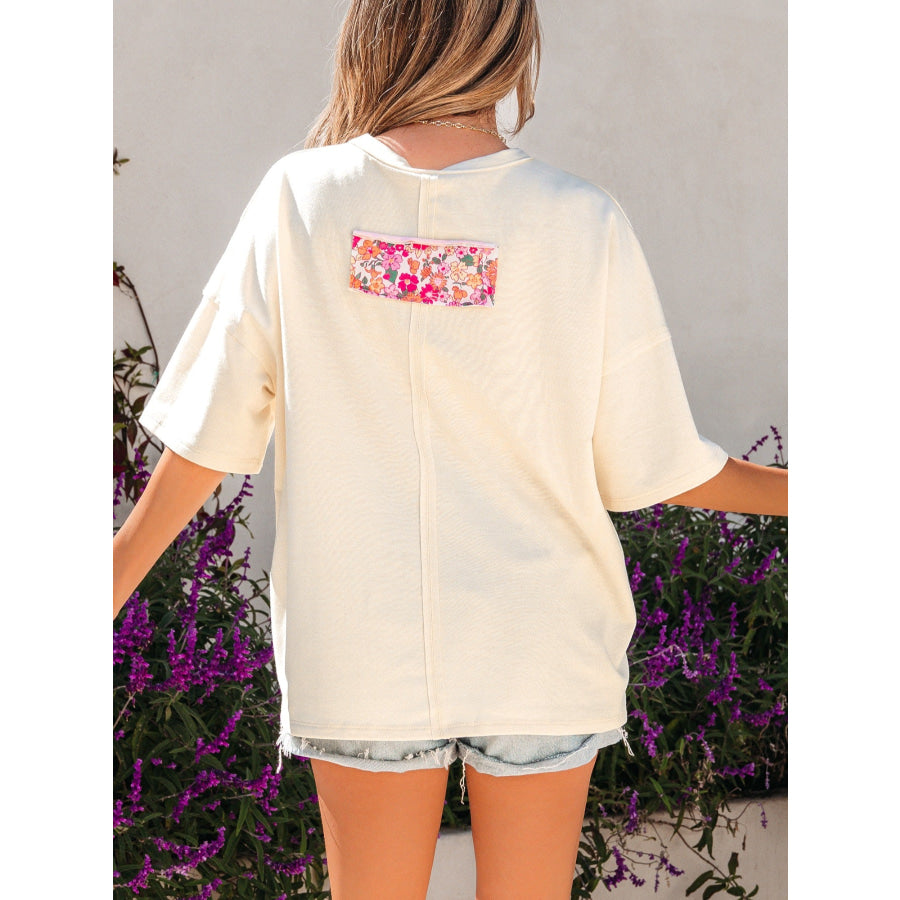 Floral Half Sleeve Oversized Top Apparel and Accessories