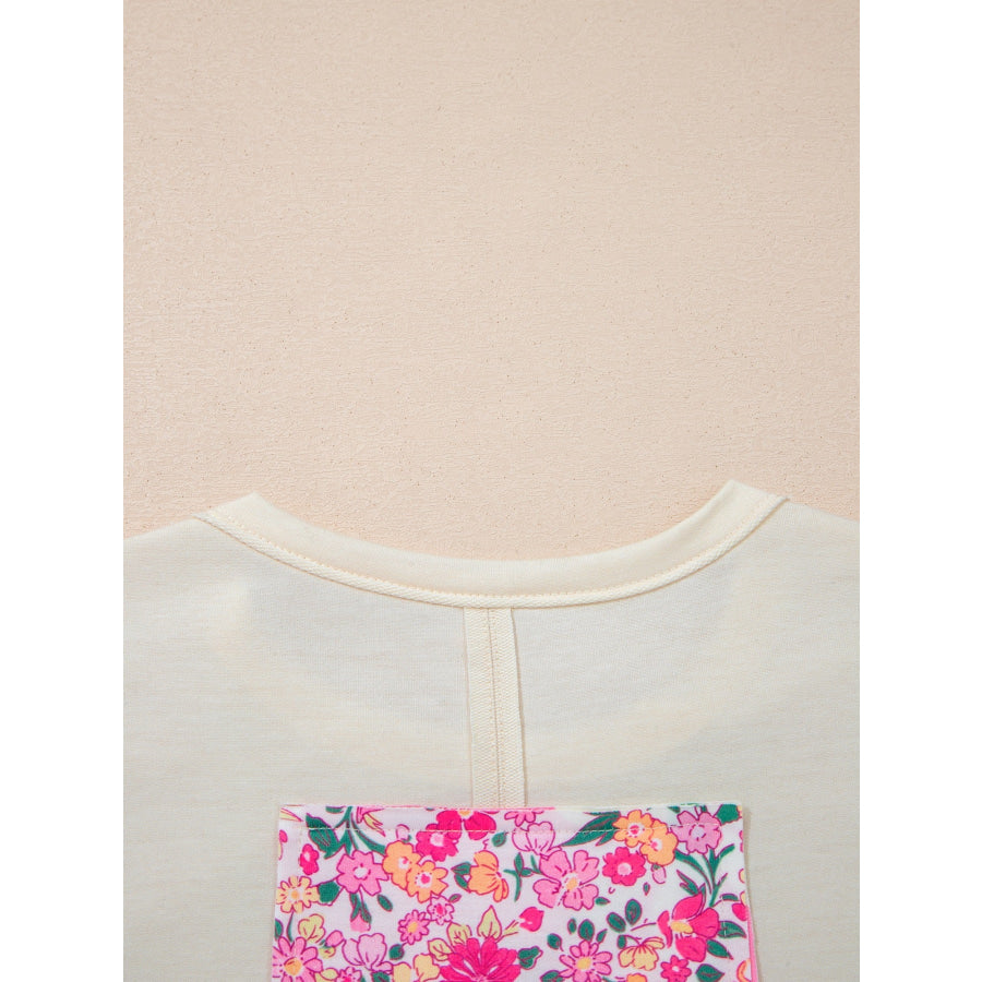 Floral Half Sleeve Oversized Top Apparel and Accessories