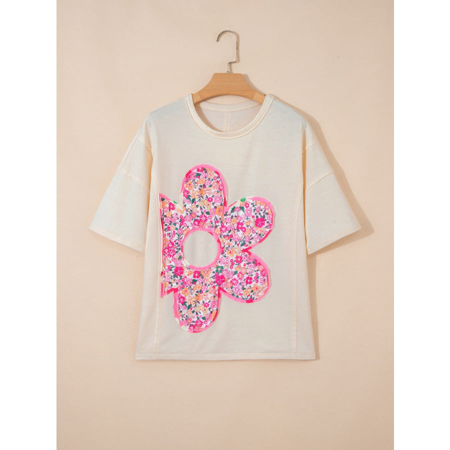Floral Half Sleeve Oversized Top Apparel and Accessories