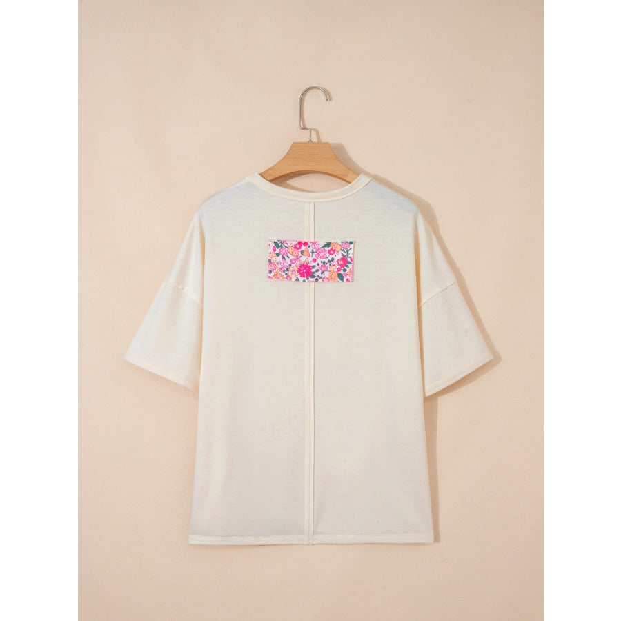 Floral Half Sleeve Oversized Top Apparel and Accessories