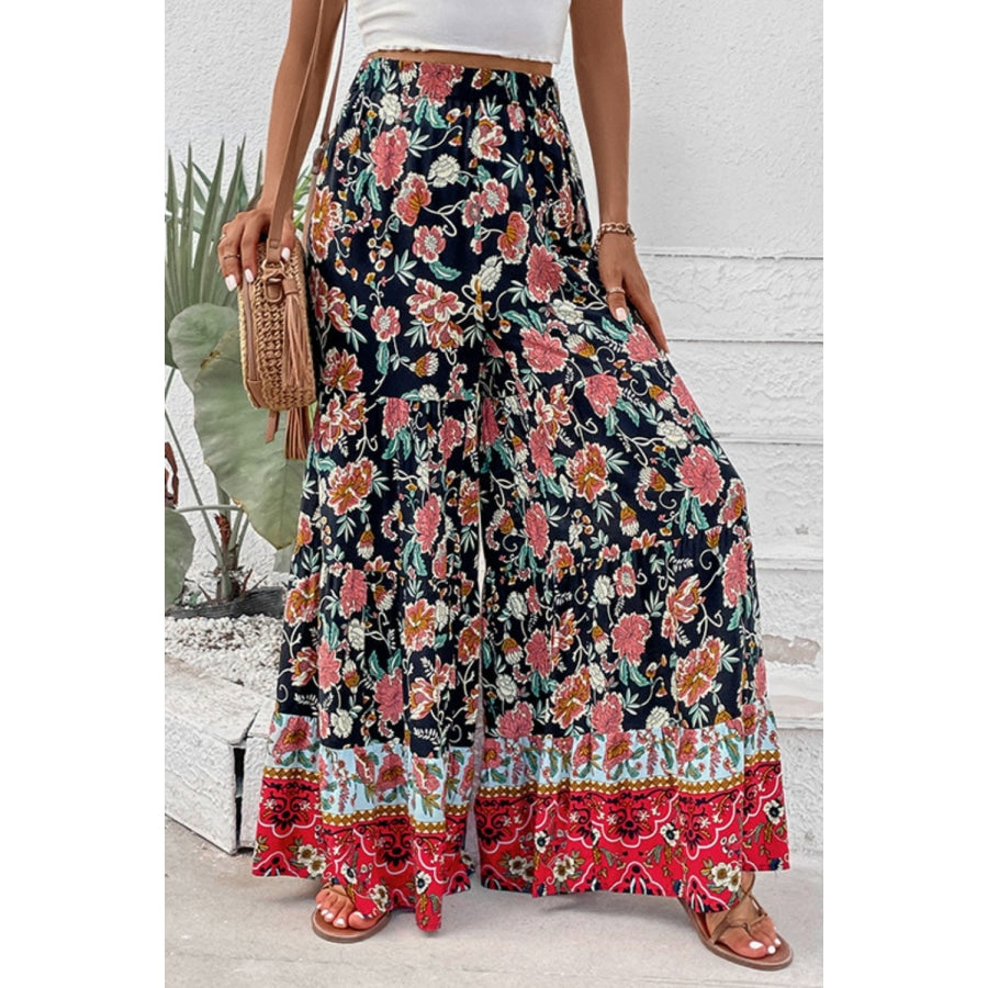 Floral High Waist Palazzo Pants Floral / S