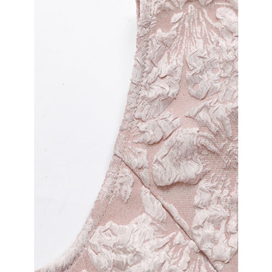 Floral Jacquard Peplum Tank Apparel and Accessories