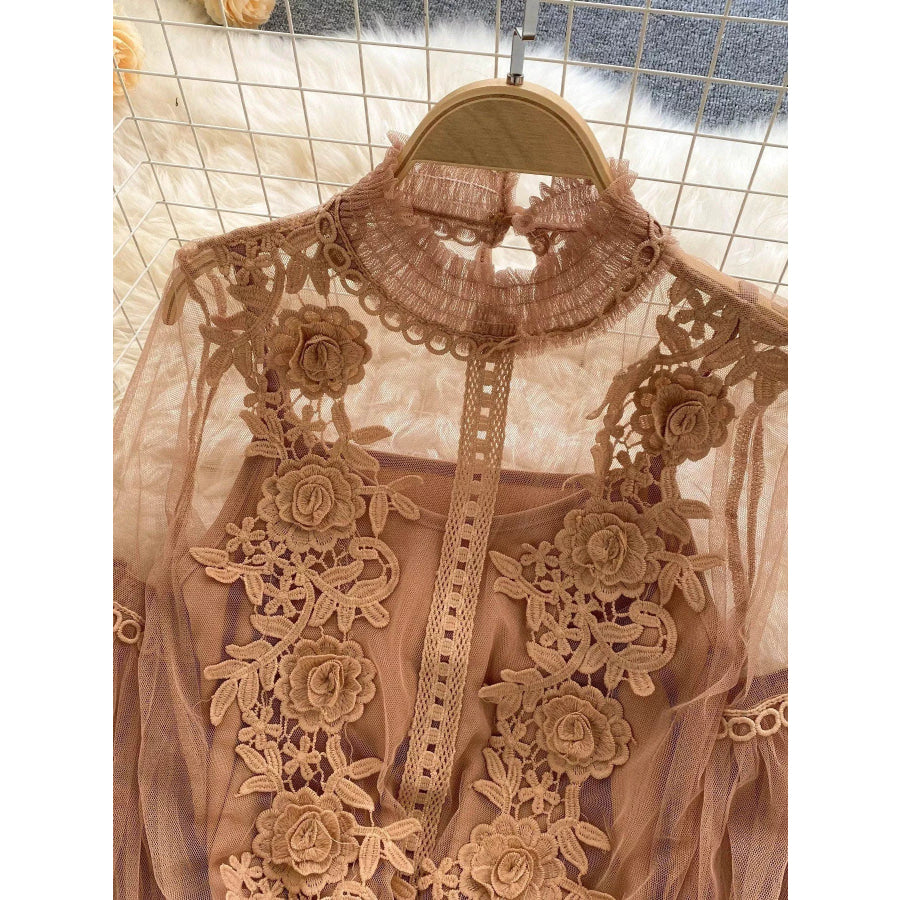 Floral Lace Blouse & Cami Set Apparel and Accessories