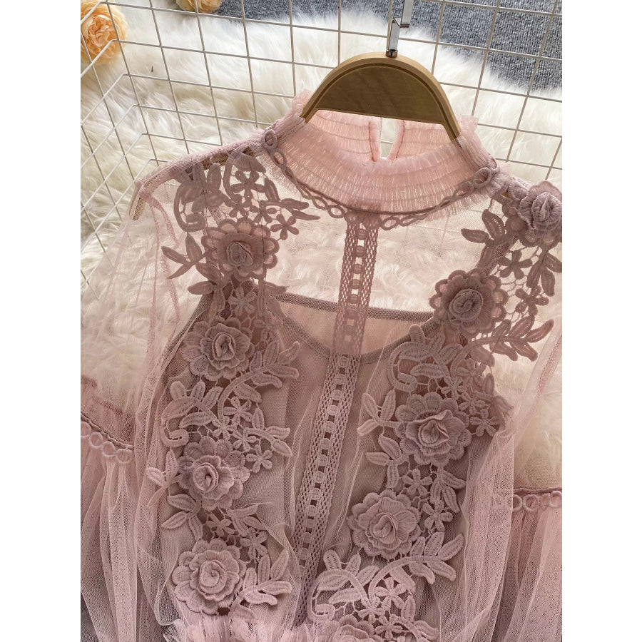 Floral Lace Blouse & Cami Set Apparel and Accessories