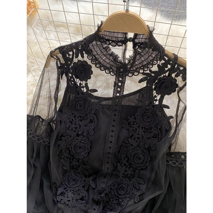 Floral Lace Blouse & Cami Set Apparel and Accessories