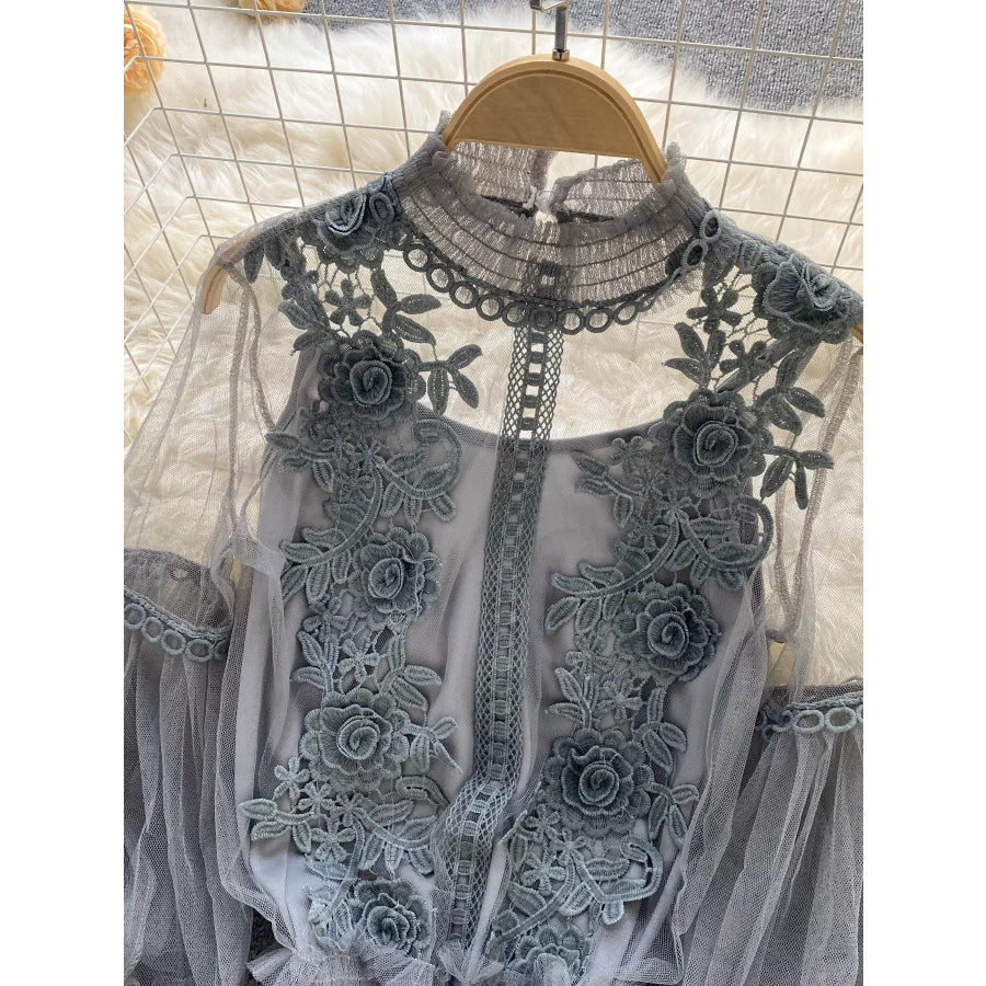 Floral Lace Blouse & Cami Set Apparel and Accessories