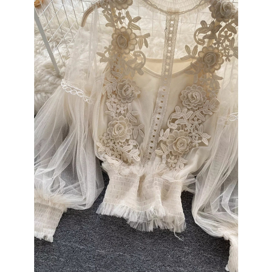 Floral Lace Blouse & Cami Set Apparel and Accessories