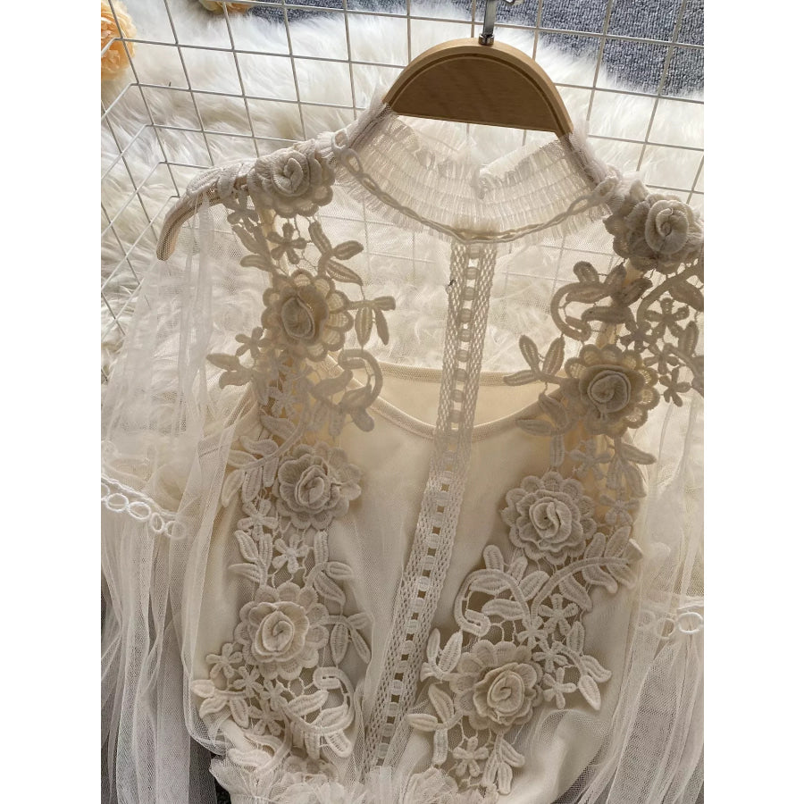 Floral Lace Blouse & Cami Set Apparel and Accessories