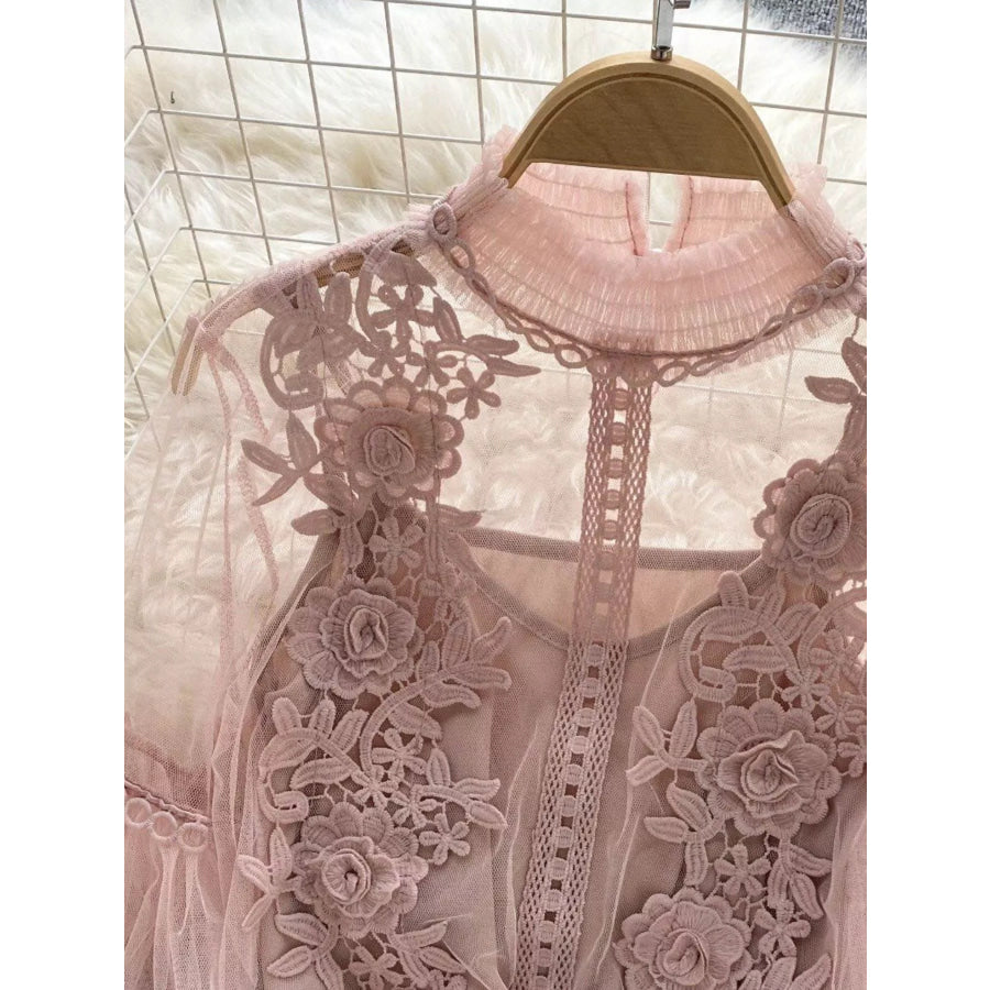 Floral Lace Blouse & Cami Set Apparel and Accessories