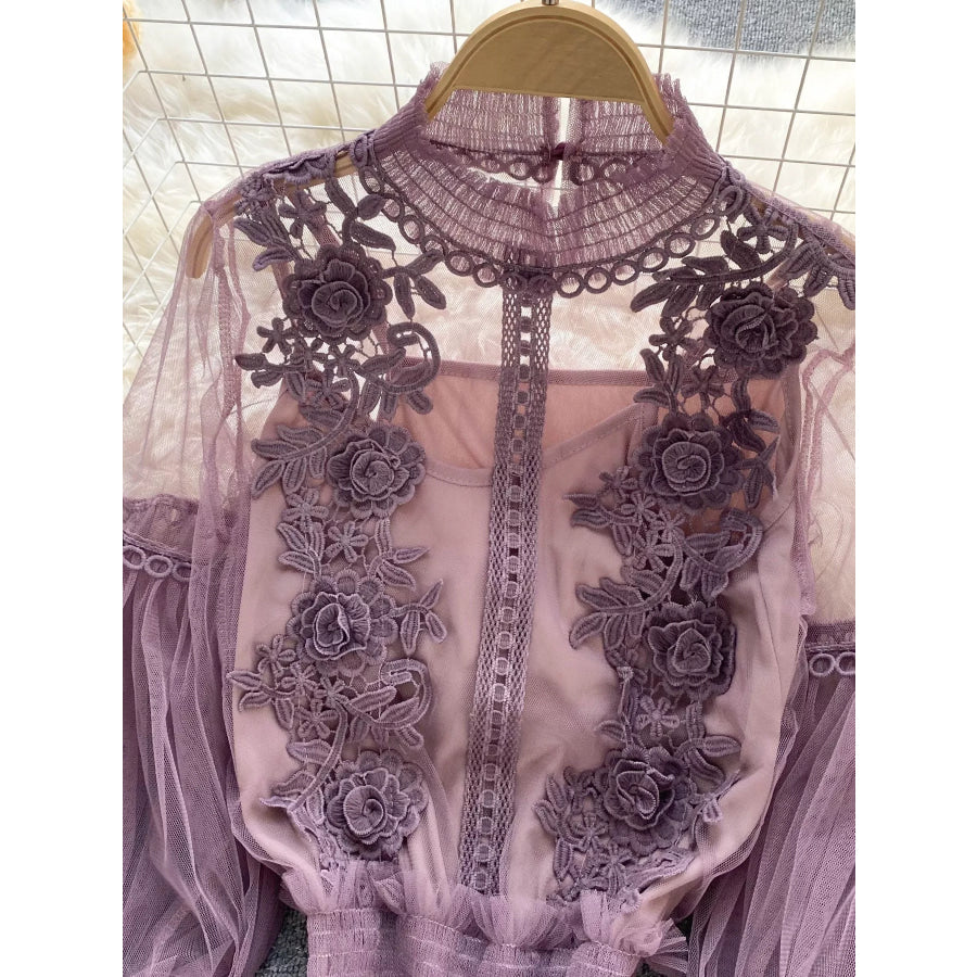 Floral Lace Blouse & Cami Set Apparel and Accessories