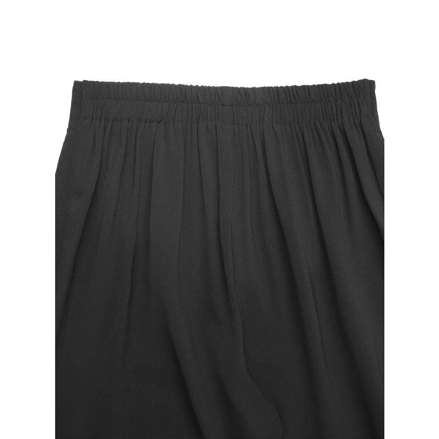 Floral Lace Hem Wide Leg Pants Apparel and Accessories