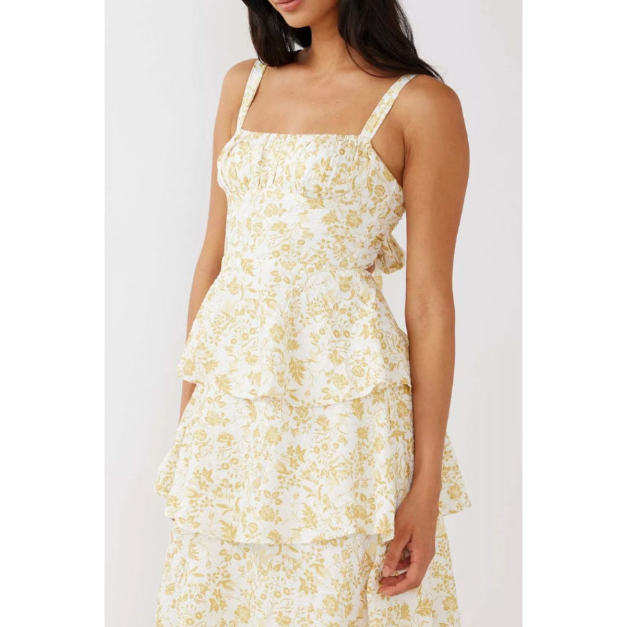 Floral Layered Maxi Dress Apparel and Accessories