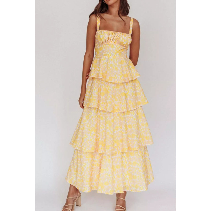 Floral Layered Maxi Dress Apparel and Accessories