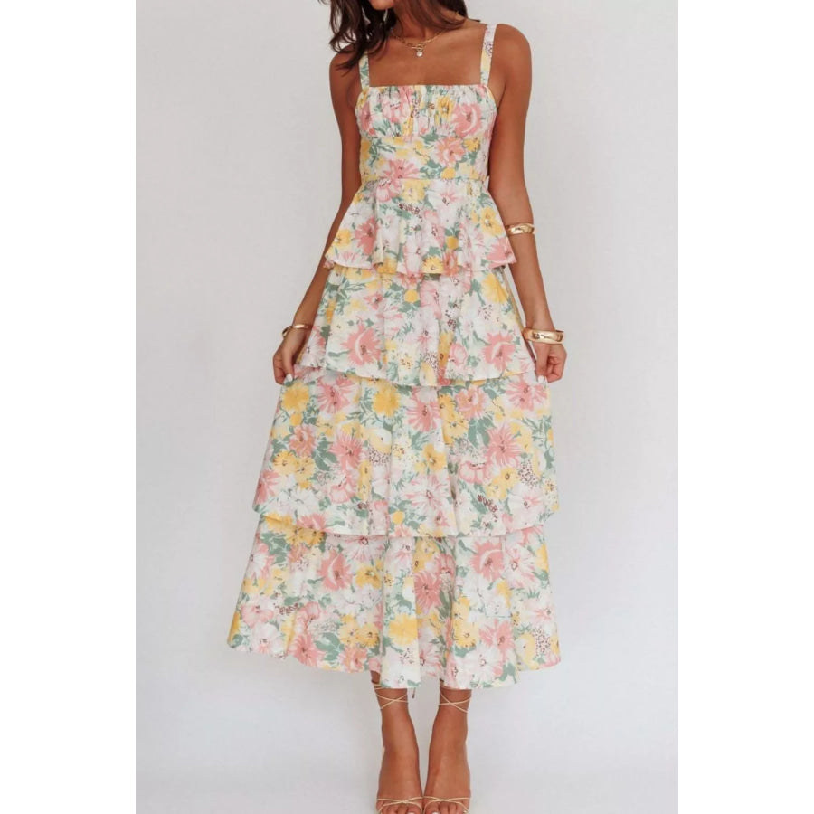 Floral Layered Maxi Dress Apparel and Accessories