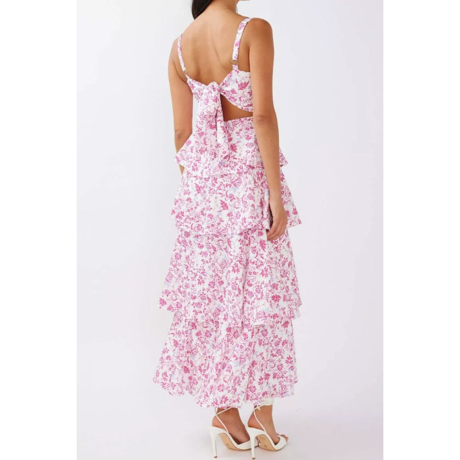Floral Layered Maxi Dress Apparel and Accessories