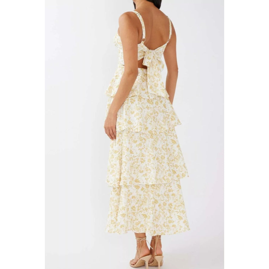 Floral Layered Maxi Dress Apparel and Accessories
