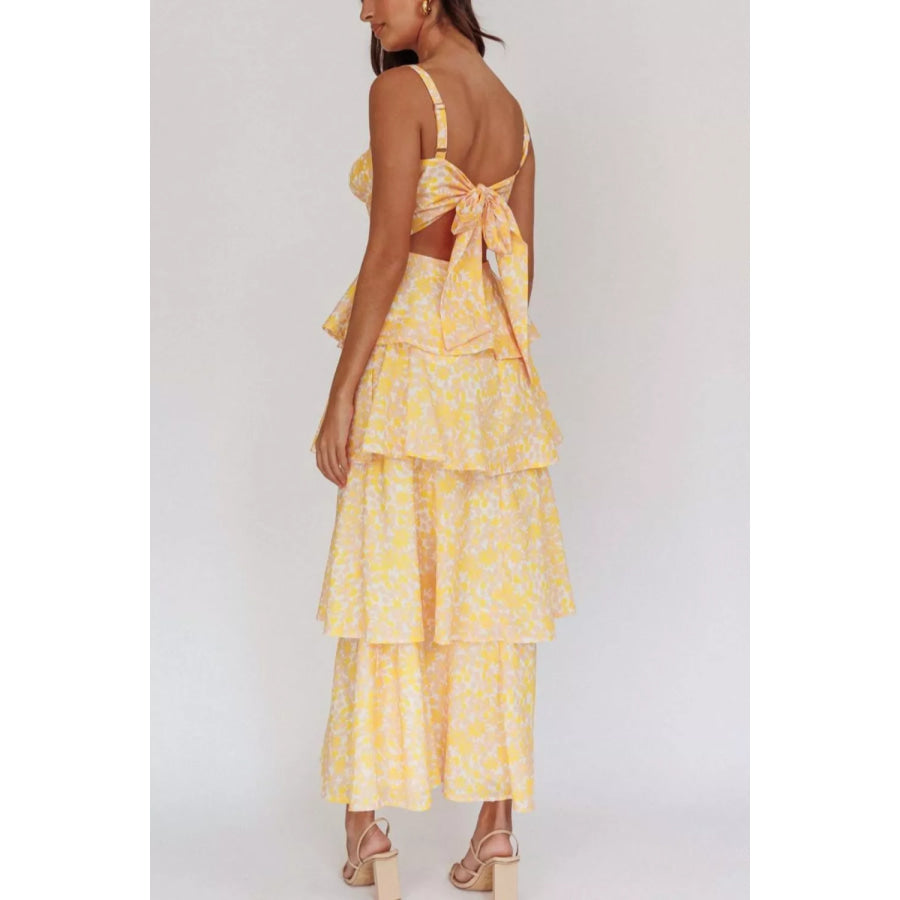 Floral Layered Maxi Dress Apparel and Accessories