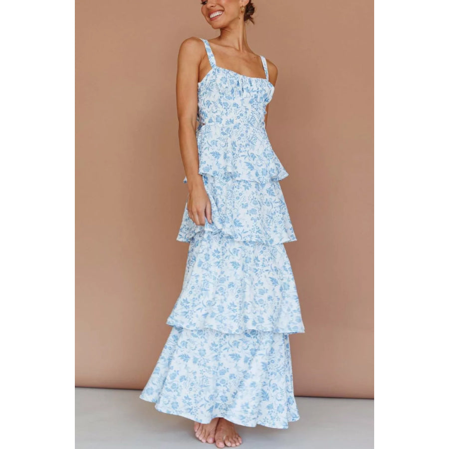 Floral Layered Maxi Dress Apparel and Accessories