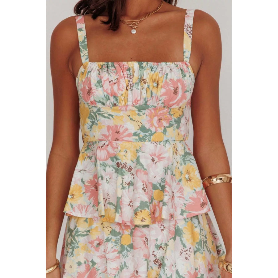 Floral Layered Maxi Dress Apparel and Accessories