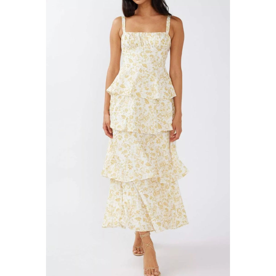 Floral Layered Maxi Dress Apparel and Accessories