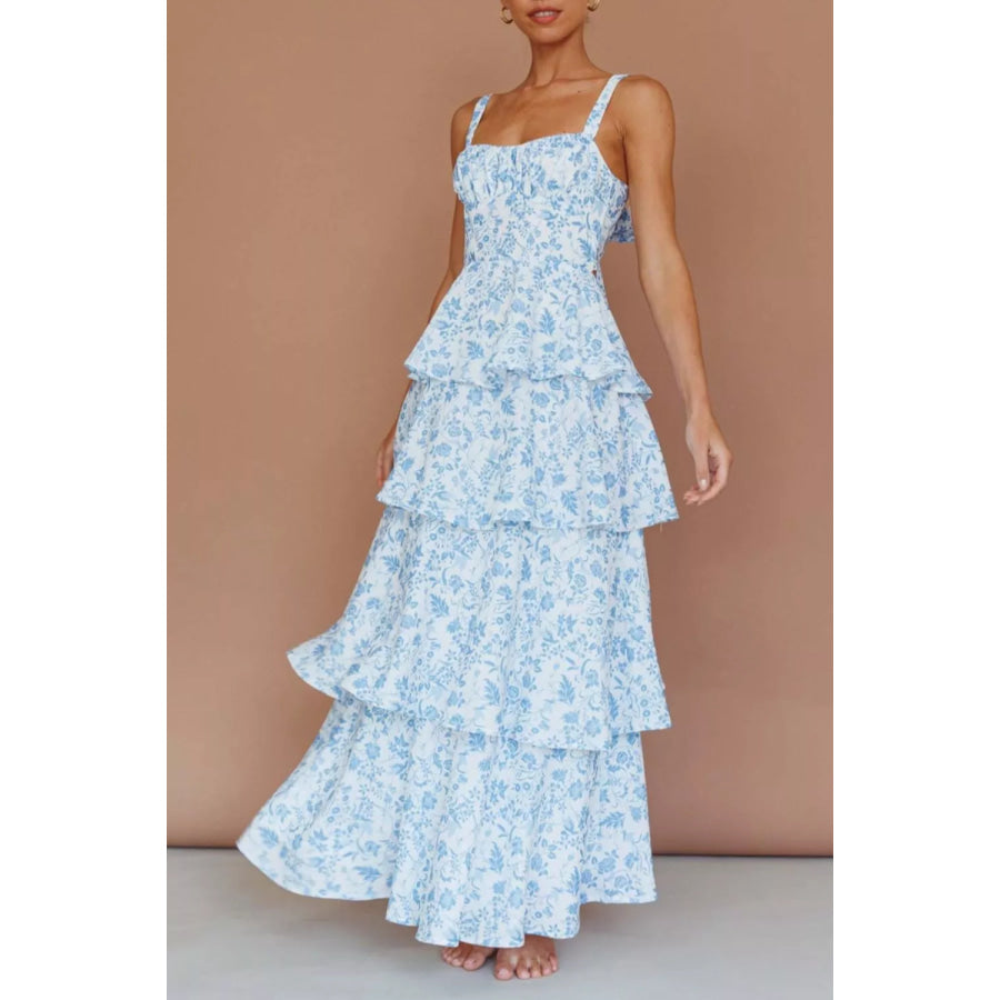 Floral Layered Maxi Dress Apparel and Accessories
