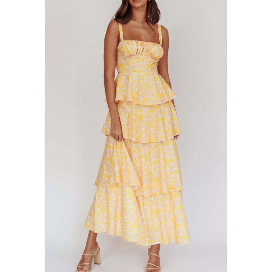 Floral Layered Maxi Dress Apparel and Accessories