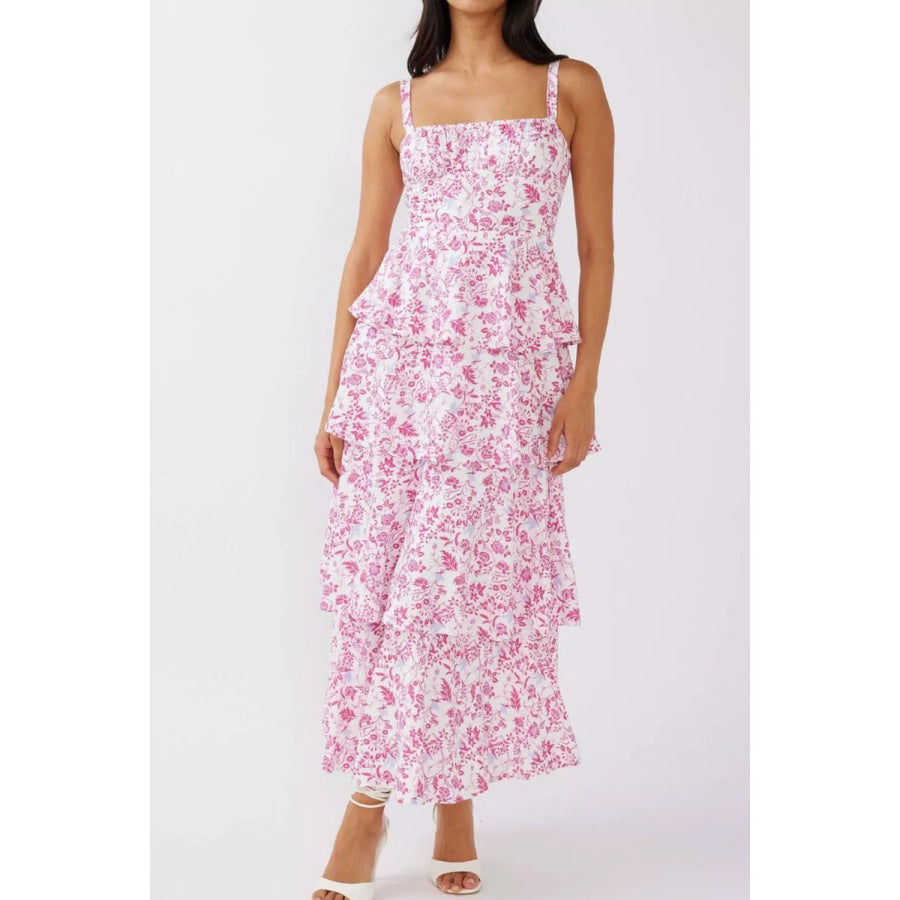 Floral Layered Maxi Dress Apparel and Accessories