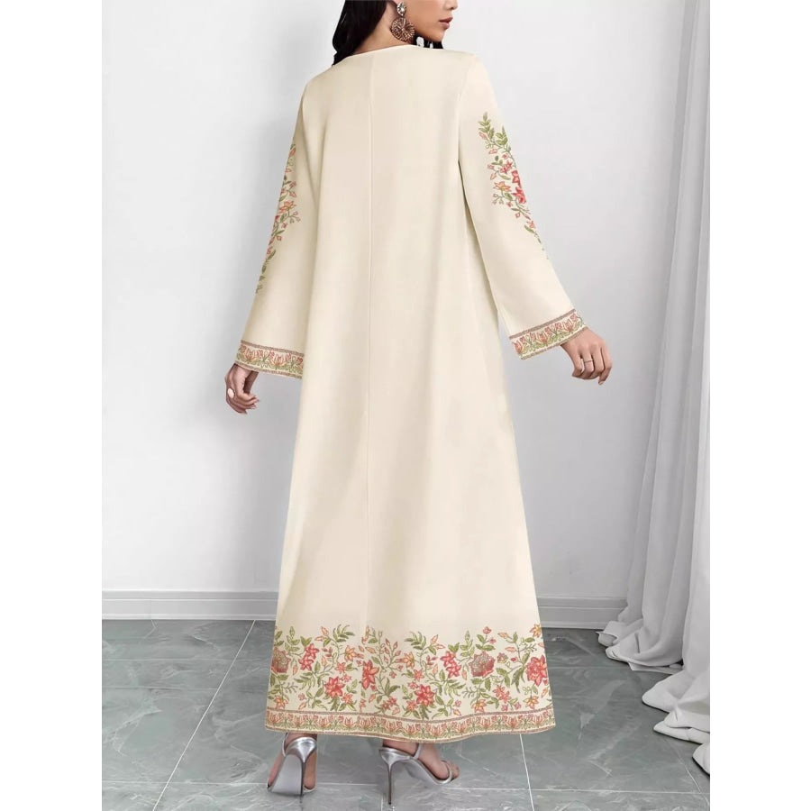 Floral Long Sleeve Maxi Dress Apparel and Accessories