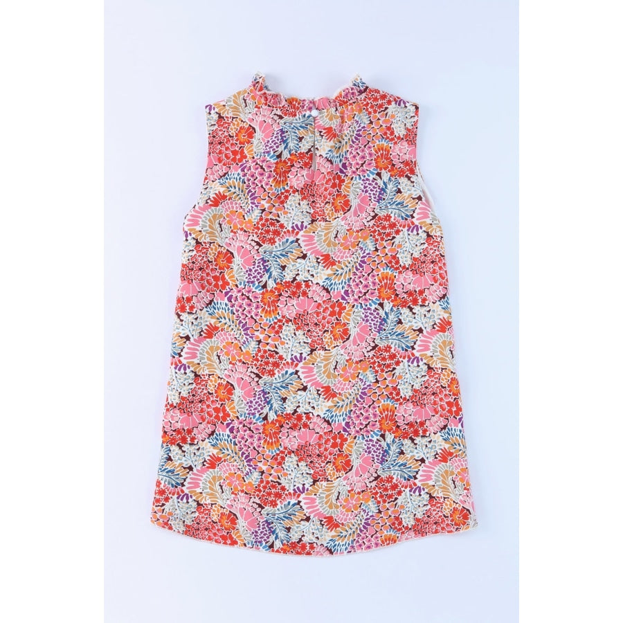 Floral Mock Neck Tank Top