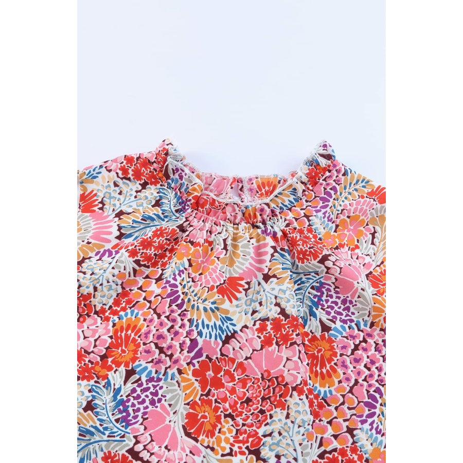 Floral Mock Neck Tank Top