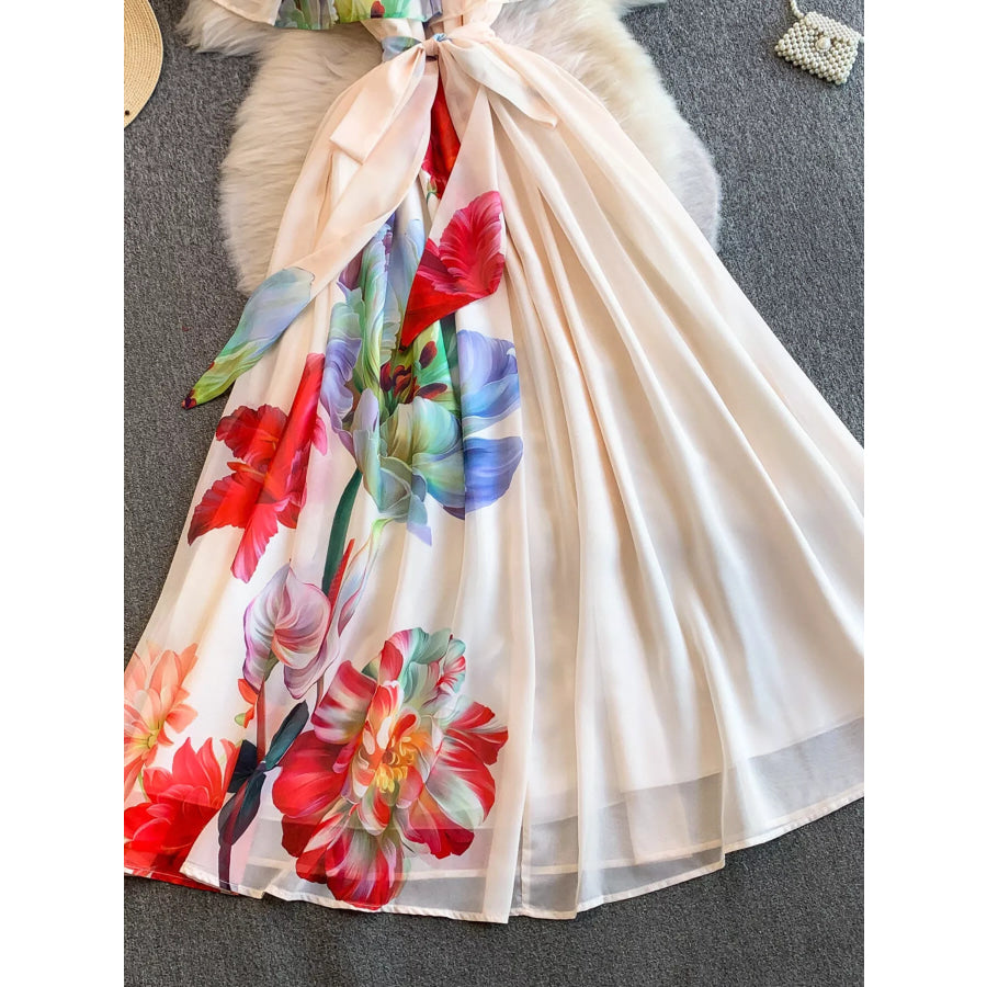 Floral Off-Shoulder A-Line Dress Apparel and Accessories