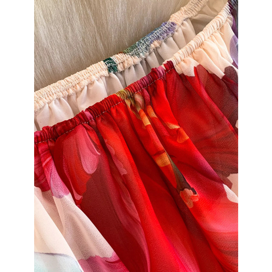 Floral Off-Shoulder A-Line Dress Apparel and Accessories
