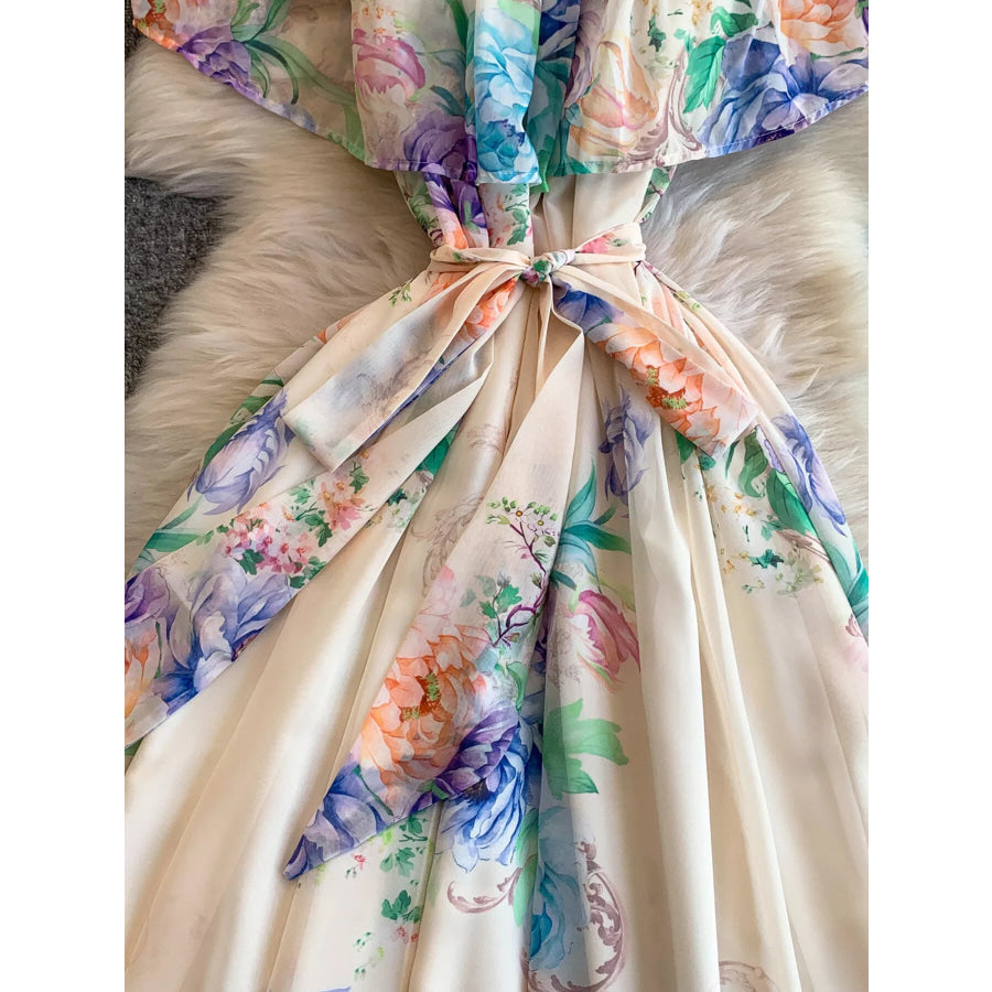 Floral Off-Shoulder A-Line Dress Apparel and Accessories